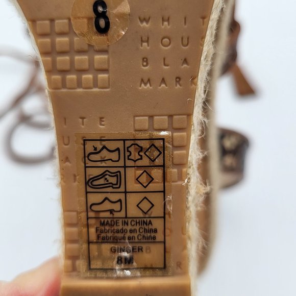 White House Black Market GINGER Wedge Ankle Wrap Strap Sandal SZ 8 - Picture 11 of 14